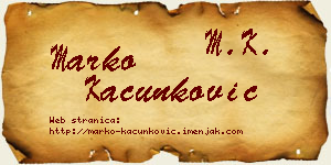 Marko Kačunković vizit kartica